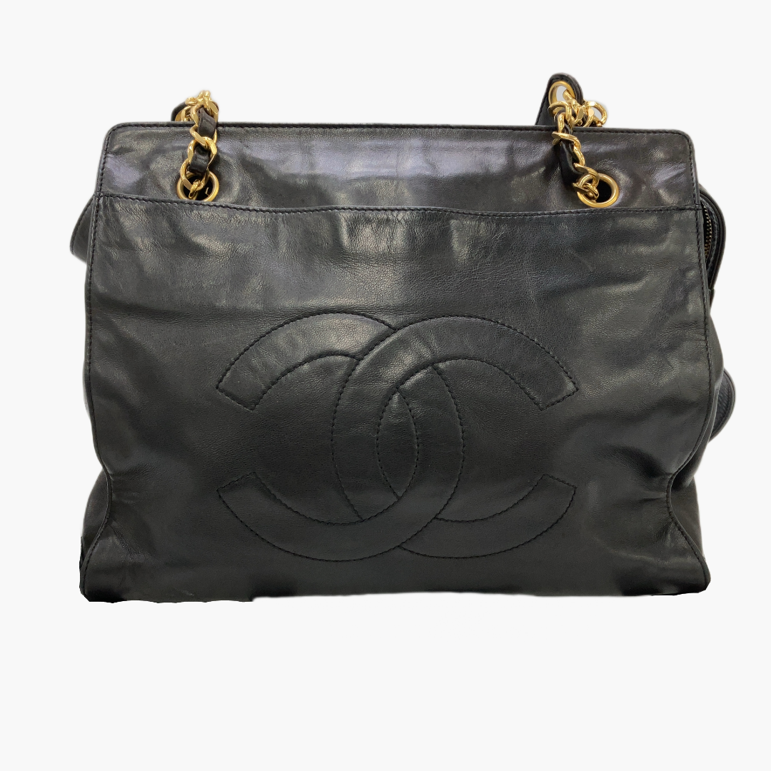 Chanel CC Lambskin Chain Tote Bag