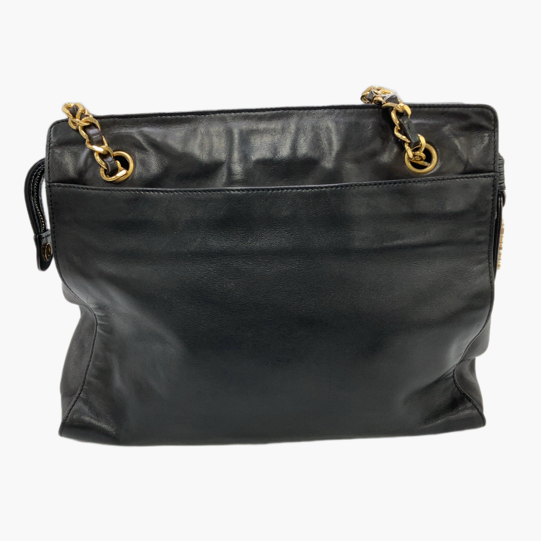 Chanel CC Lambskin Chain Tote Bag