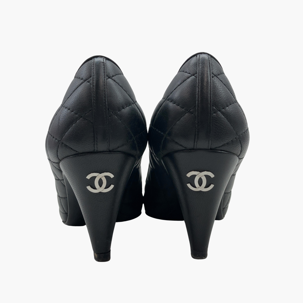 Chanel Black Quilted Pumps