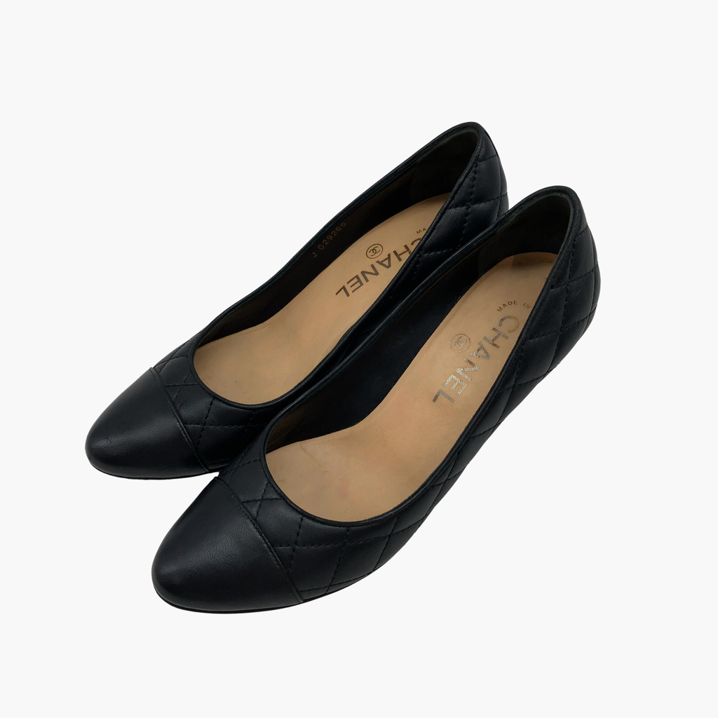 Chanel Black Quilted Pumps