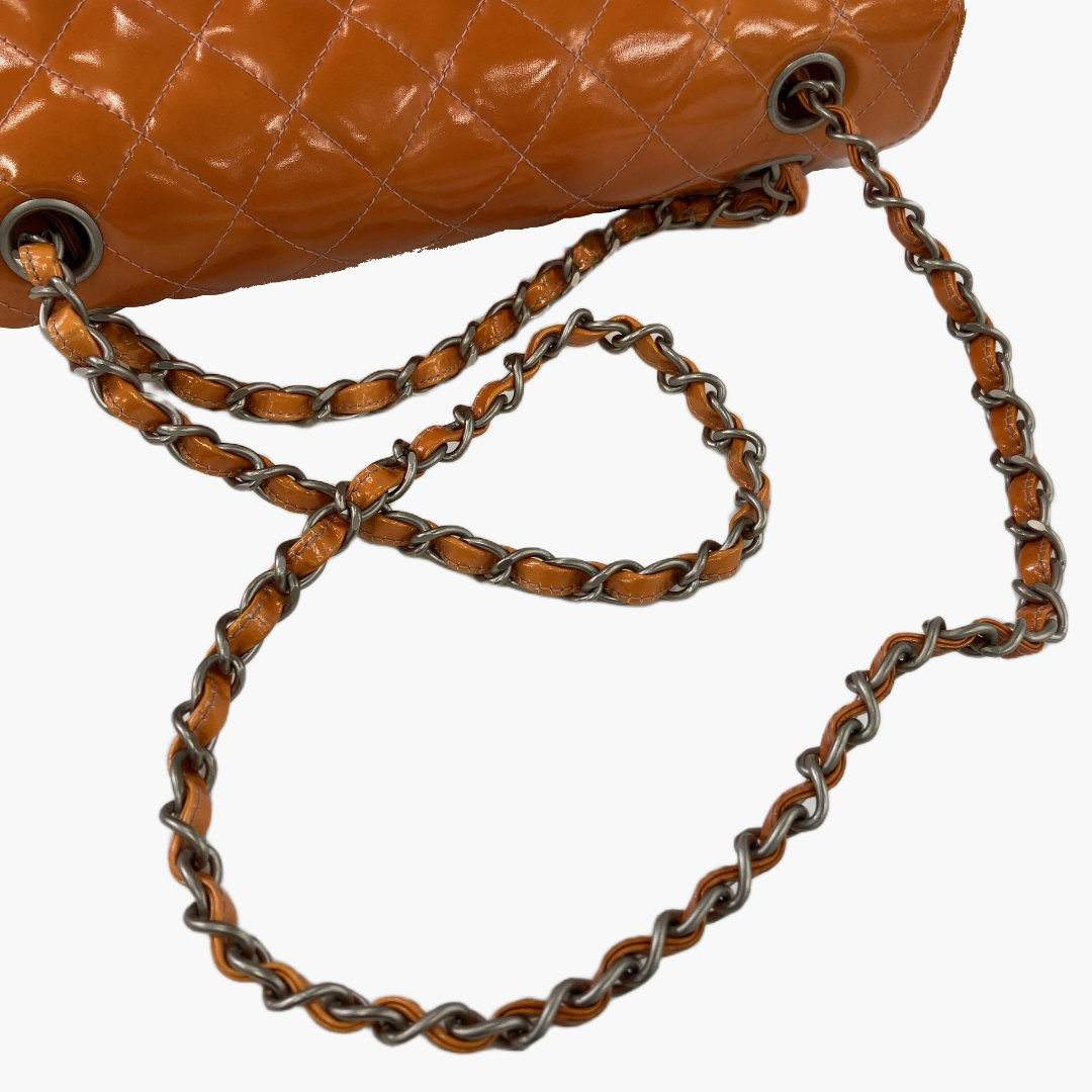 Orange Chanel Classic flap