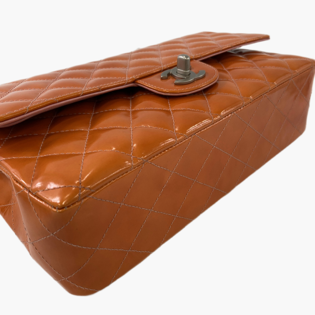 Orange Chanel Classic flap