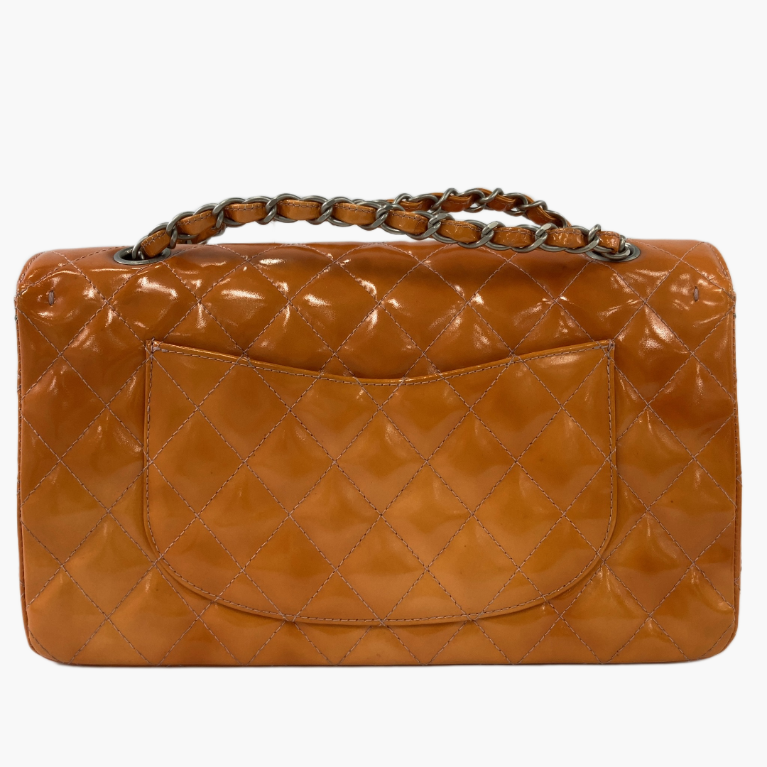 Orange Chanel Classic flap