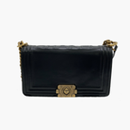 Sort Chanel Boy - brugte handtaske