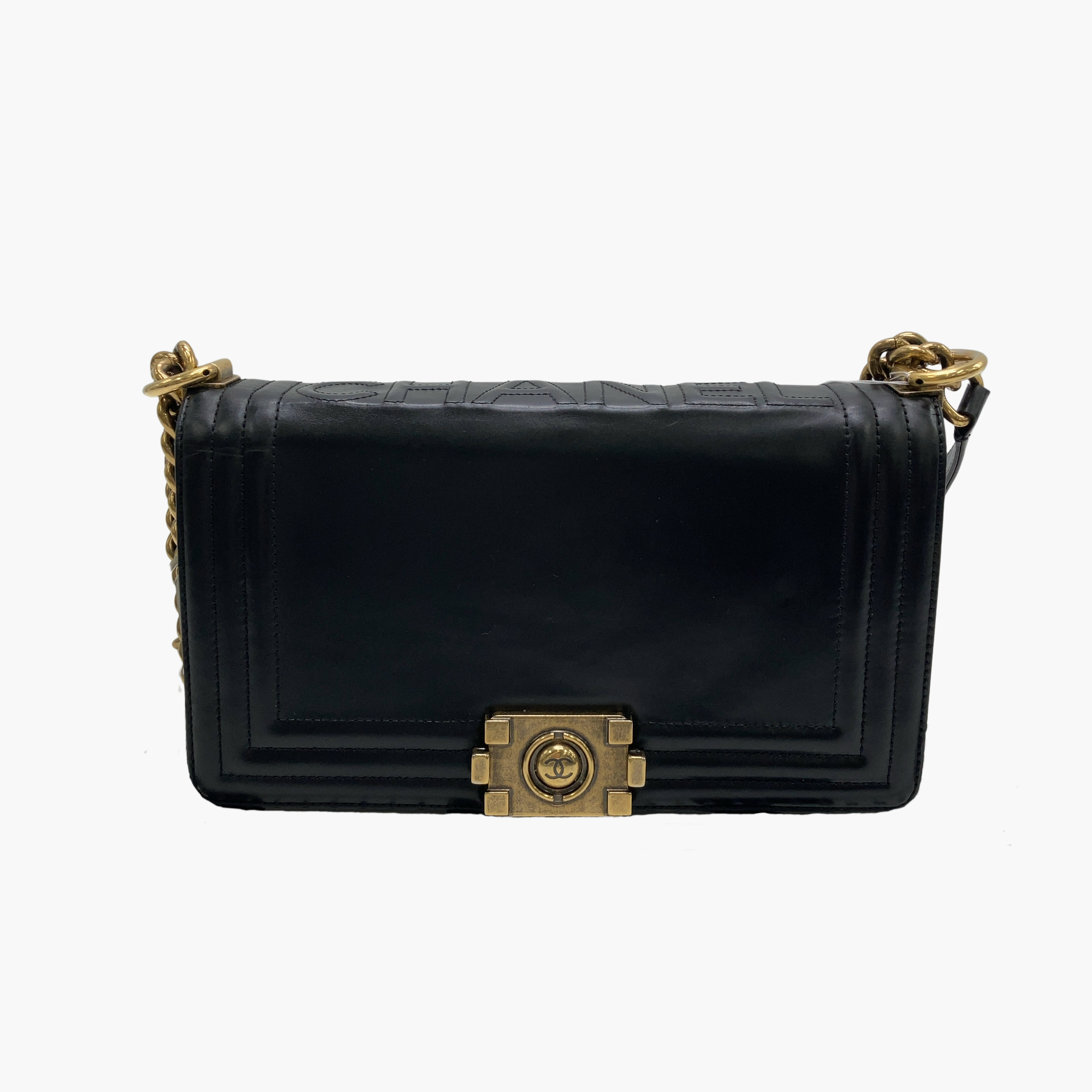 Sort Chanel Boy - brugte handtaske