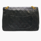 Chanel Classic Flap Medium - syet sort læder på taskens taske