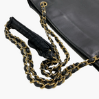 Skulderrem fra Chanel Tote - blanding af sort læder og guldkæde