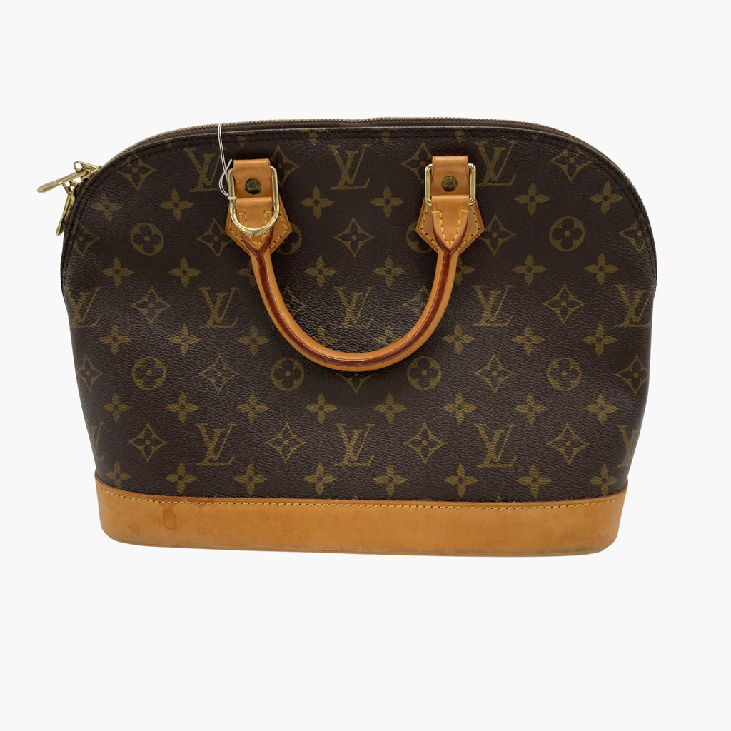Louis Vuitton Alma med lysebrun læderrem og ikonisk monogramlærred